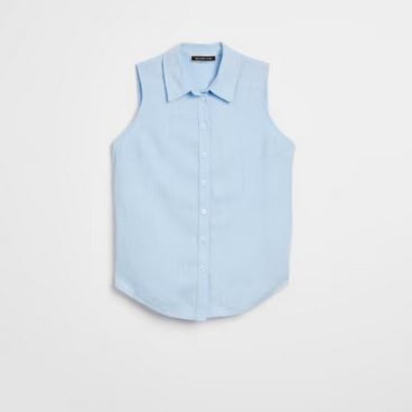 MELANIE LYNE: Tie Front Button Down Shirt - indigo blue - Picture 4 of 10